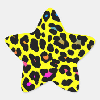 Corey Tiger 80er Leopard Spots (Gelb) Stern-Aufkleber