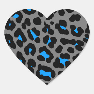 Corey Tiger 80er Leopard Spots (grau) Herz-Aufkleber