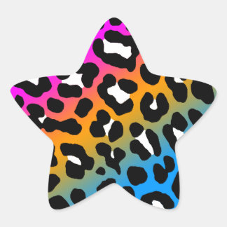 Corey Tiger 80er Leopard Spots (Multicolor) Stern-Aufkleber