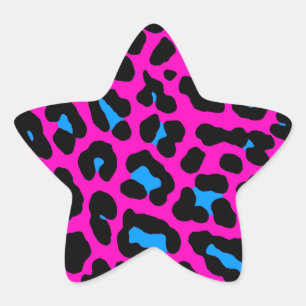 Corey Tiger 80er Leopard Spots (pink) Stern-Aufkleber