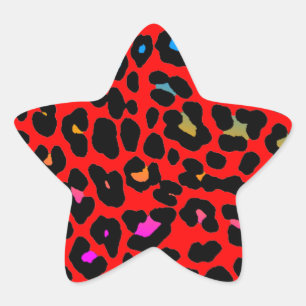 Corey Tiger 80er Leopard Spots (rot) Stern-Aufkleber