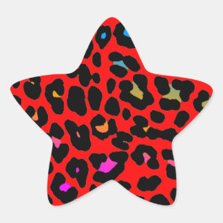 Corey Tiger 80er Leopard Spots (rot) Stern-Aufkleber