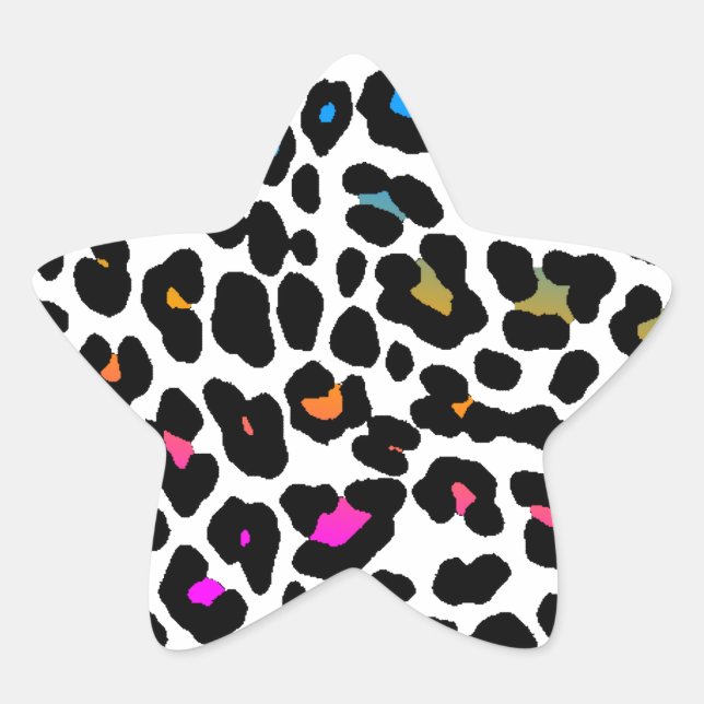 Corey Tiger 80er Leopard Spots (weiß) Stern-Aufkleber (Vorderseite)