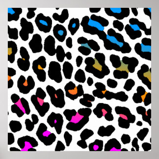 Corey Tiger 80er Leopard Spots (White Multicolor) Poster