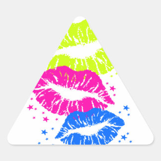 Corey Tiger 80er Lips & Stars Dreieckiger Aufkleber