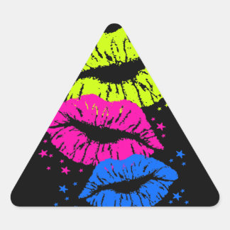 Corey Tiger 80er Lips & Stars Dreieckiger Aufkleber