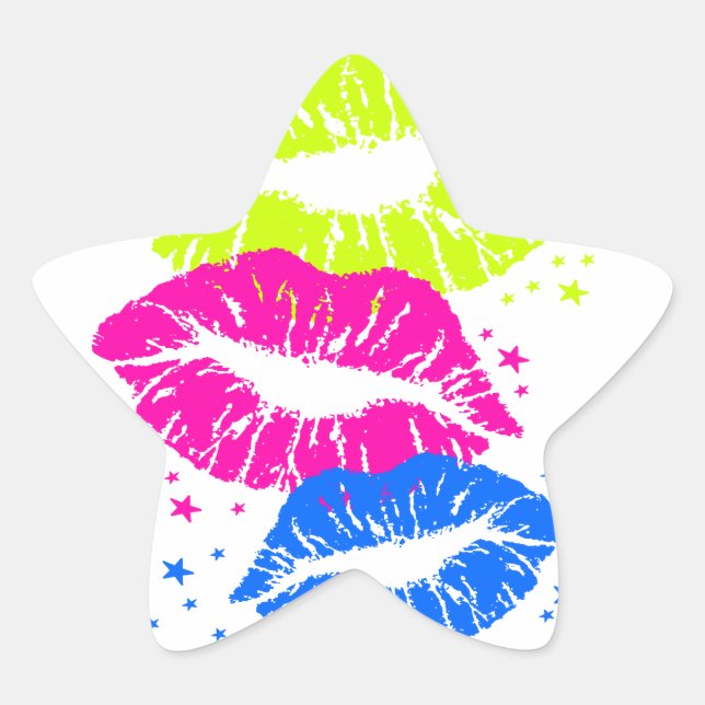 Corey Tiger 80er Lips & Stars Stern-Aufkleber (Vorderseite)