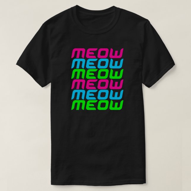 Corey Tiger 80er Meow Meow Meow Meow Meow Meow T-Shirt (Design vorne)