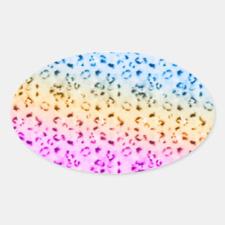 Corey Tiger 80er Multicolor Snow Leopard Ovaler Aufkleber
