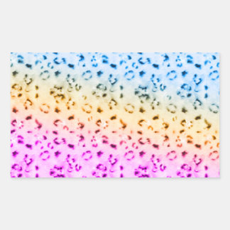 Corey Tiger 80er Multicolor Snow Leopard Rechteckiger Aufkleber