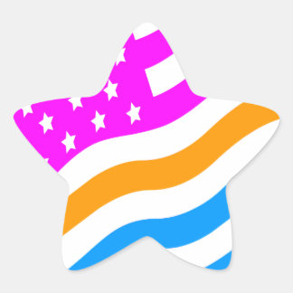 Corey Tiger 80er Neon American USA Flag Stern-Aufkleber