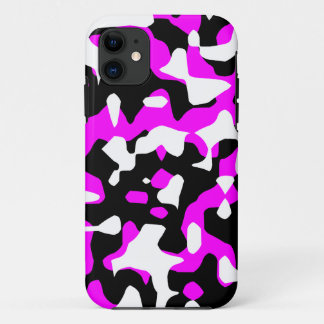 Corey Tiger 80er Neon Camouflage (Fuschia Hot Pink iPhone 11 Hülle