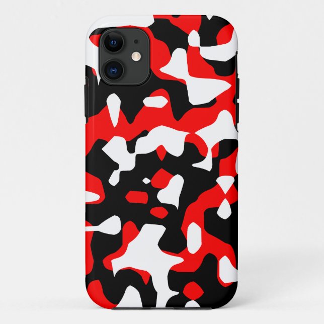 Corey Tiger 80er Neon Camouflage (rot) Case-Mate iPhone Hülle (Rückseite)
