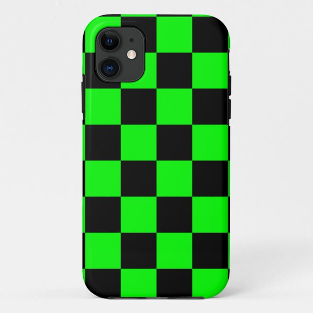 Corey Tiger 80er Neon Checkerboard (grün) Case-Mate iPhone Hülle (Rückseite)