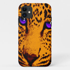 Corey Tiger 80er Neon Leopard Face (Orange) Case-Mate iPhone Hülle