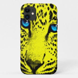 Corey Tiger 80er Neon Leopard Gesicht (Gelb) Case-Mate iPhone Hülle