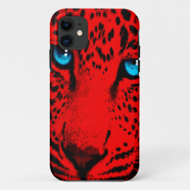 Corey Tiger 80er Neon Leopard Gesicht (rot) Case-Mate iPhone Hülle
