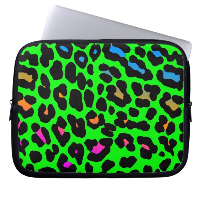 Corey Tiger 80er Neon Leopard Print Laptopschutzhülle (Vorderseite)