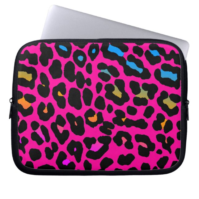 Corey Tiger 80er Neon Leopard Print Laptopschutzhülle (Vorderseite)