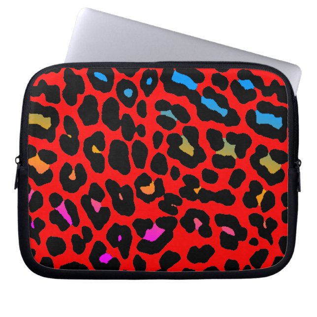 Corey Tiger 80er Neon Leopard Print Laptopschutzhülle (Vorderseite)
