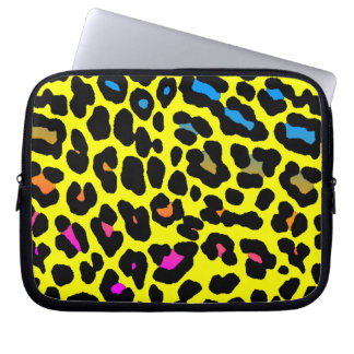 Corey Tiger 80er Neon Leopard Print Laptopschutzhülle