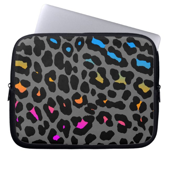 Corey Tiger 80er Neon Leopard Print Laptopschutzhülle (Vorderseite)