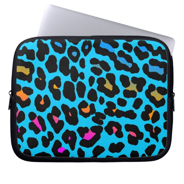 Corey Tiger 80er Neon Leopard Print Laptopschutzhülle (Vorderseite)