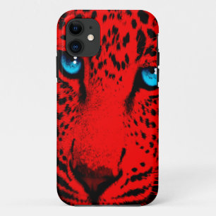 Corey Tiger 80er Neon-Leoparden-Gesicht (Rot) Case-Mate iPhone Hülle