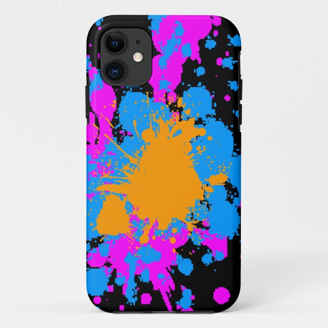 Corey Tiger 80er Neon Paint Spaltter Case-Mate iPhone Hülle (Rückseite)