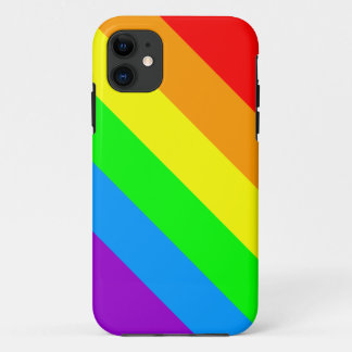 Corey Tiger 80er Neon Rainbow Pride Stripes iPhone 11 Hülle