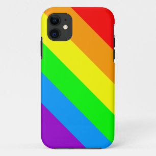 Corey Tiger 80er Neon Regenbogen Stolz Streifen iPhone 11 Hülle