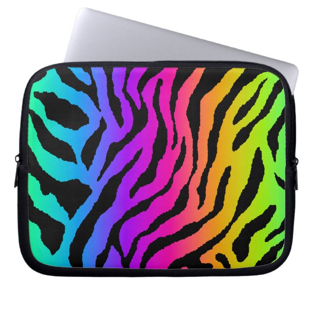 Corey Tiger 80er Neon Tiger Print Laptopschutzhülle (Vorderseite)