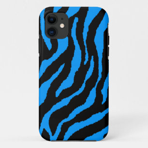 Corey Tiger 80er Neon-Tigerstreifen (Türkisfarben) iPhone 11 Hülle