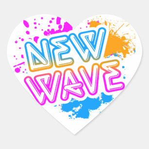 Corey Tiger 80er New Wave Neon Splatter Herz-Aufkleber