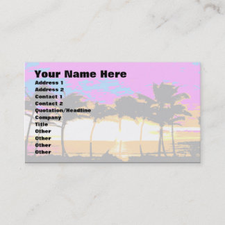 Corey Tiger 80er Palm Trees Sunset Visitenkarte