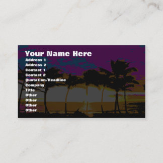 Corey Tiger 80er Palm Trees Sunset Visitenkarte