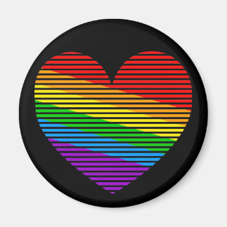 Corey Tiger 80er Rainbow Strip Heart Magnet