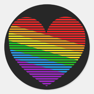 Corey Tiger 80er Rainbow Strip Heart Stickers