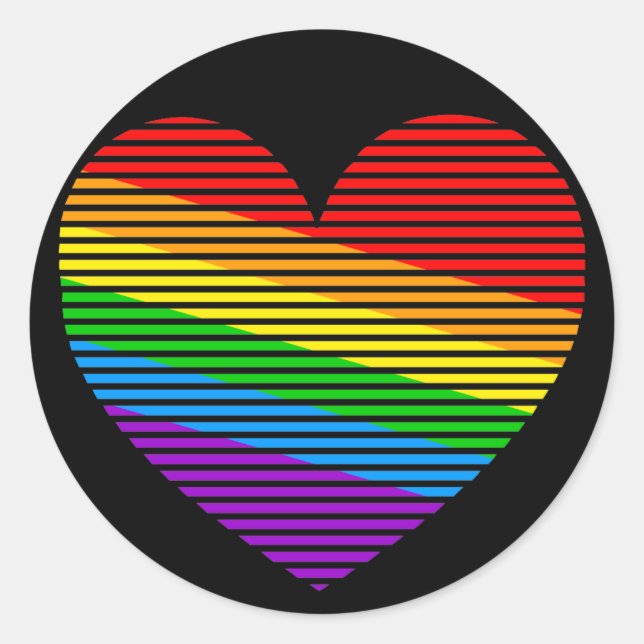 Corey Tiger 80er Rainbow Strip Heart Stickers (Vorderseite)
