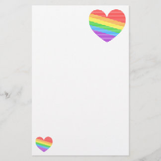 Corey Tiger 80er Rainbow Stripe Heart Stationery Briefpapier