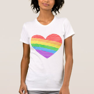 Corey Tiger 80er Rainbow Stripe Herz Shirt