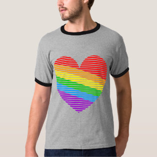 Corey Tiger 80er Rainbow Stripe Herz Shirt