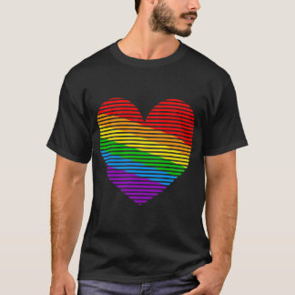 Corey Tiger 80er Rainbow Stripe Herz Shirt