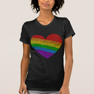 Corey Tiger 80er Rainbow Stripe Herz Shirt