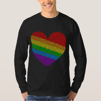Corey Tiger 80er Regenbogen Streifen Herz Langschl T-Shirt