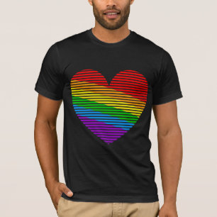 Corey Tiger 80er Regenbogenstreifen-Herz-Shirt T-Shirt