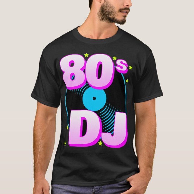 Corey Tiger 80er Retro 80er DJ T - Shirt (Vorderseite)