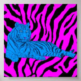 Corey Tiger-80er Retro Aufenthaltsraum-Tiger Poster