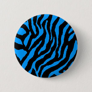 COREY TIGER-80er RETRO BLAUE TIGER-STREIFEN Button