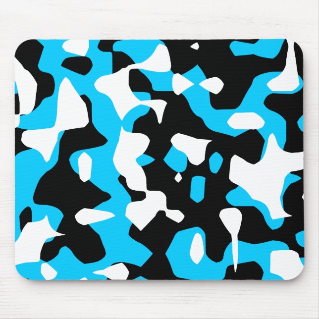 Corey Tiger 80er Retro Blue Camouflage (Camouflage Mousepad (Vorne)